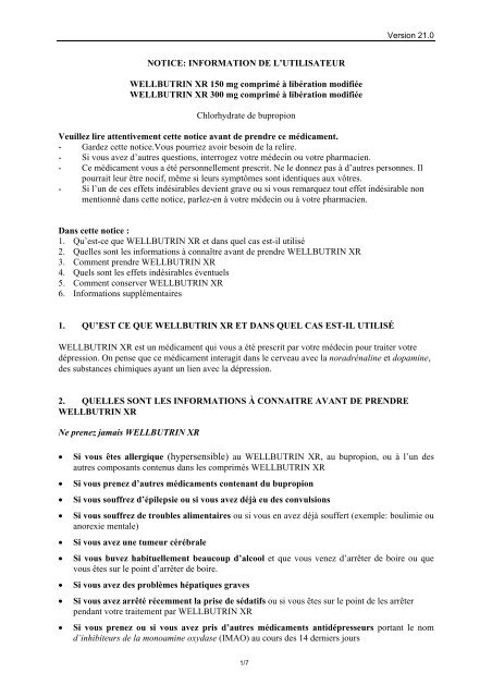 Coût Bupropion
