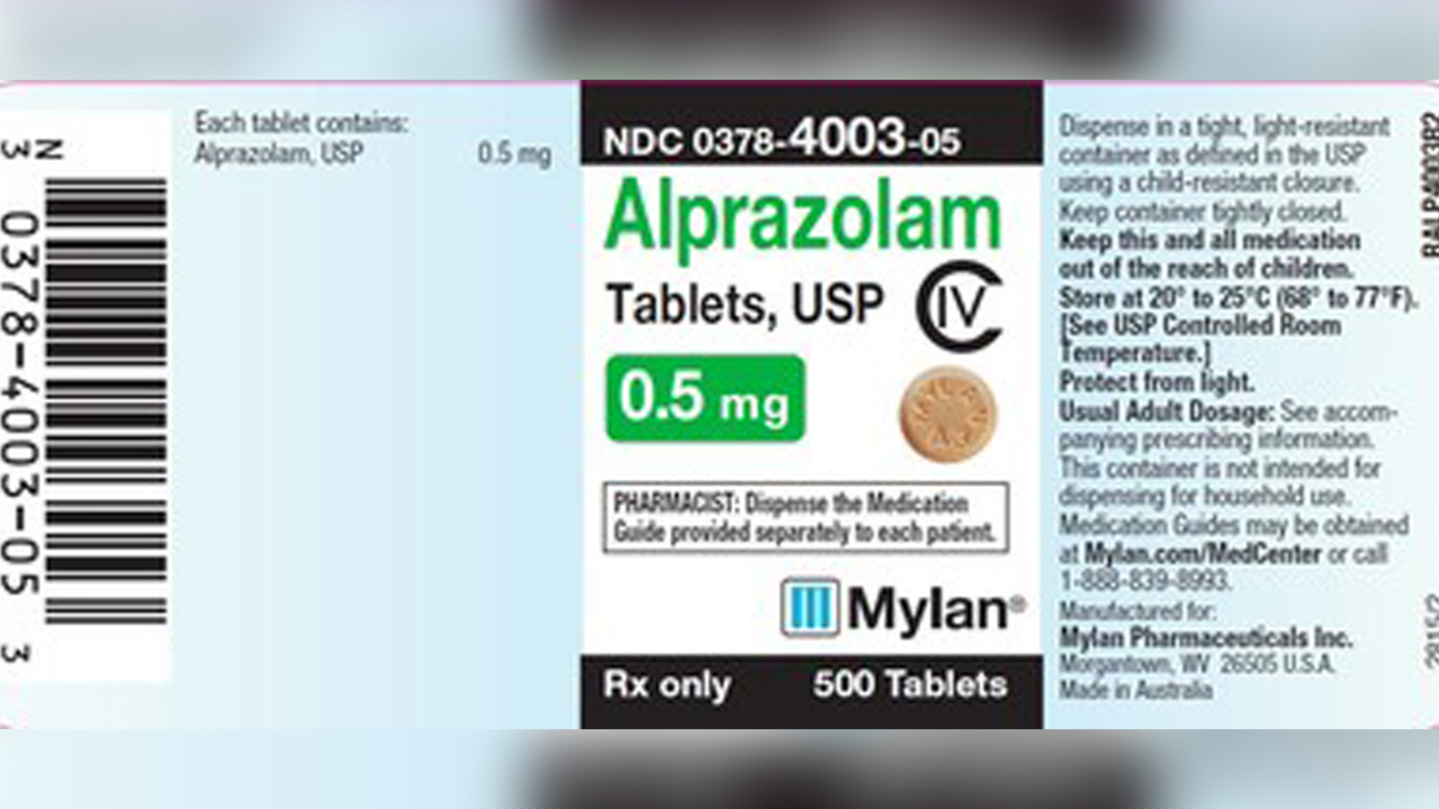 Nom du générique xanax