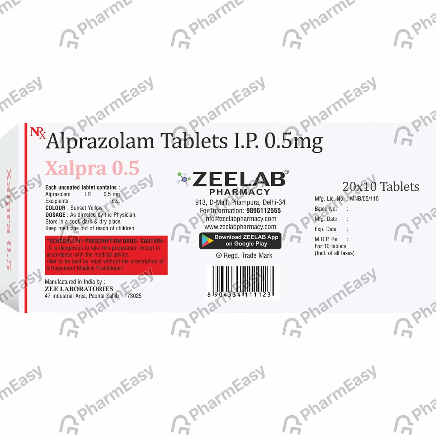 Alprazolam 0.5 prix