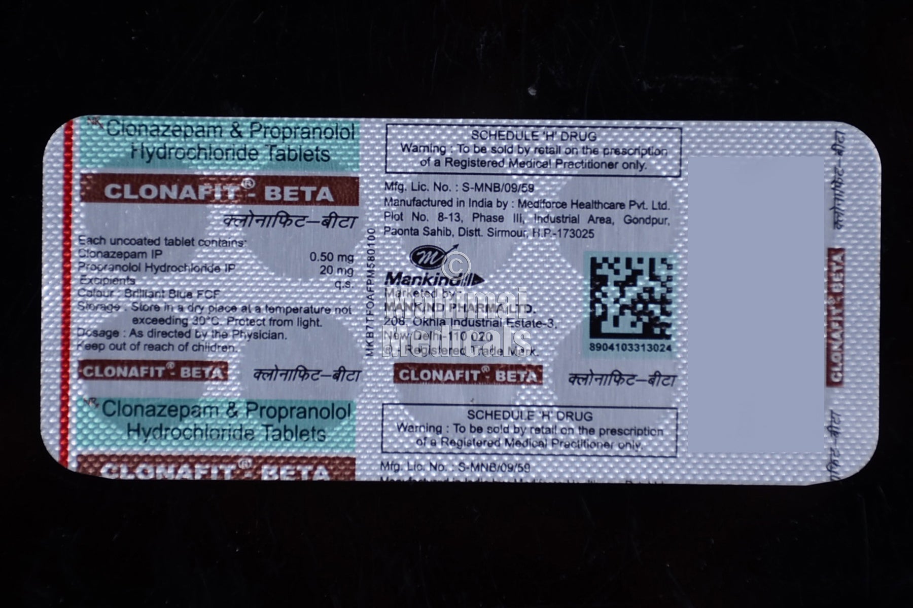 Propranolol 2x 20 Mg
