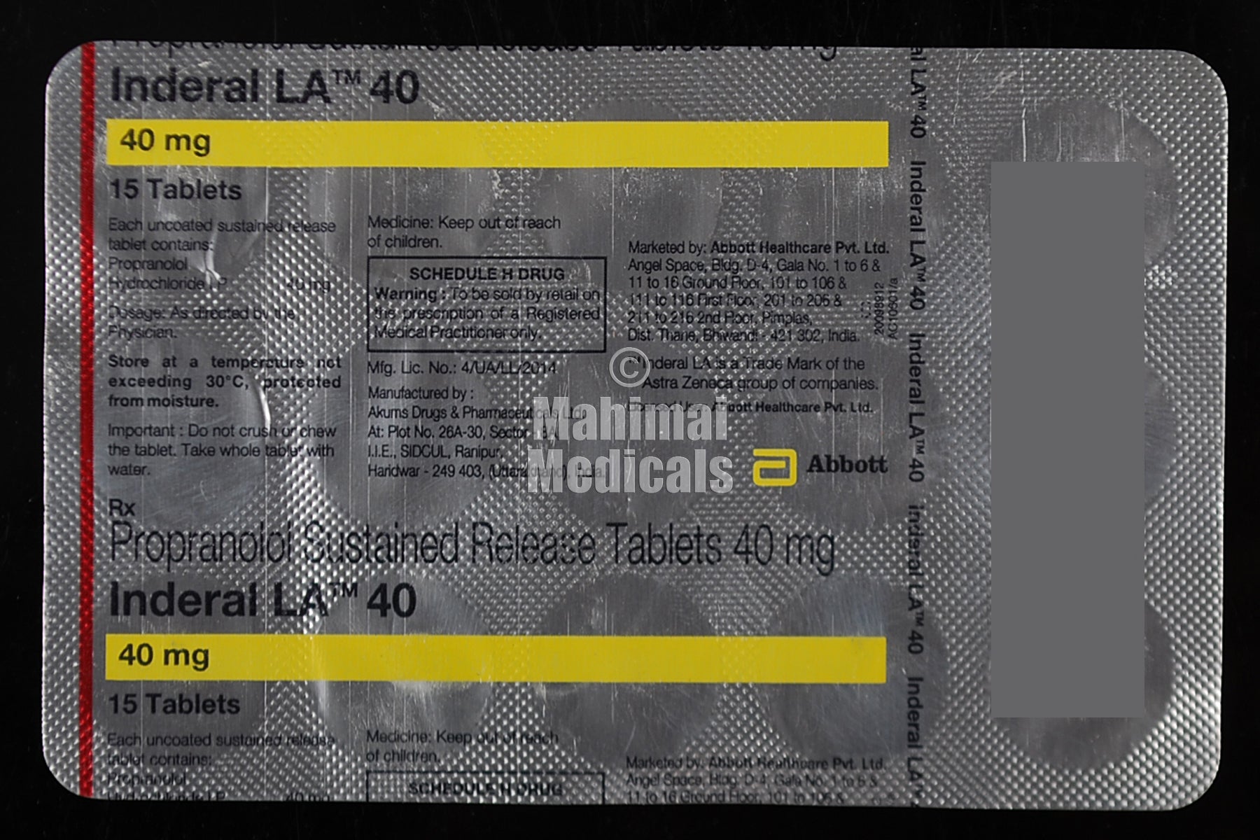 Inderal De 40 Mg