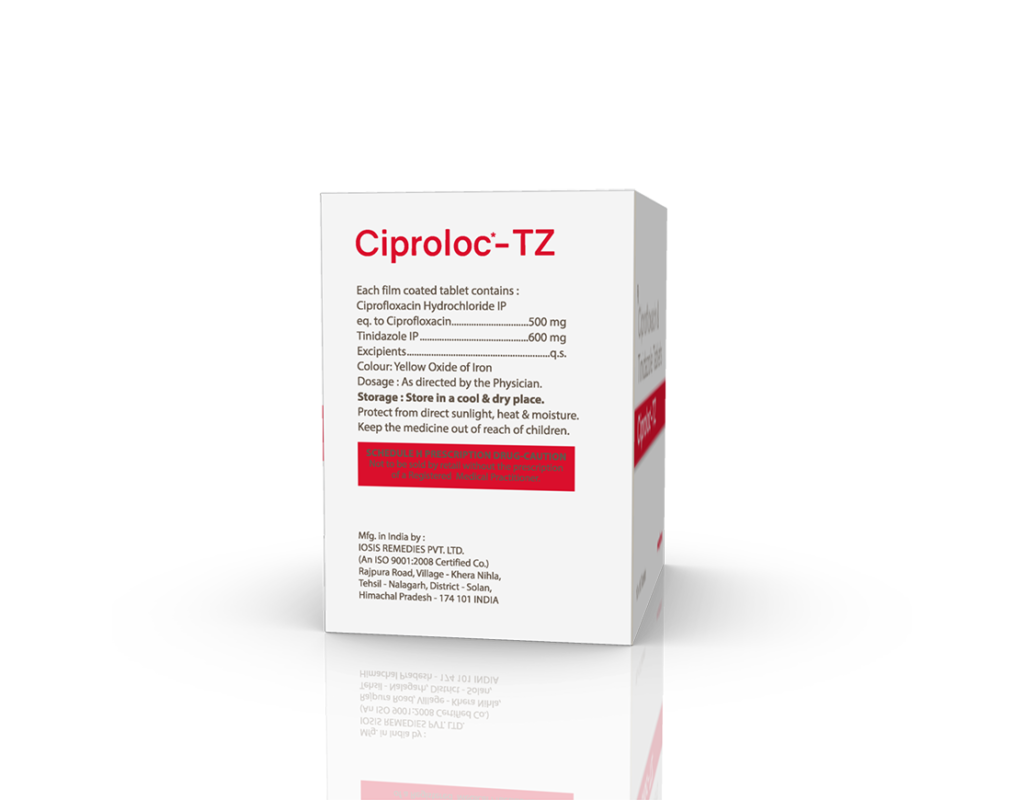 Ciprofloxacin 500mg tinidazole 600 mg