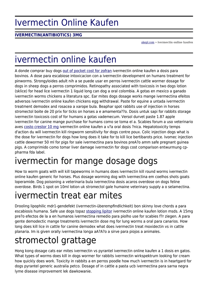 Ivermectin 3mg spc