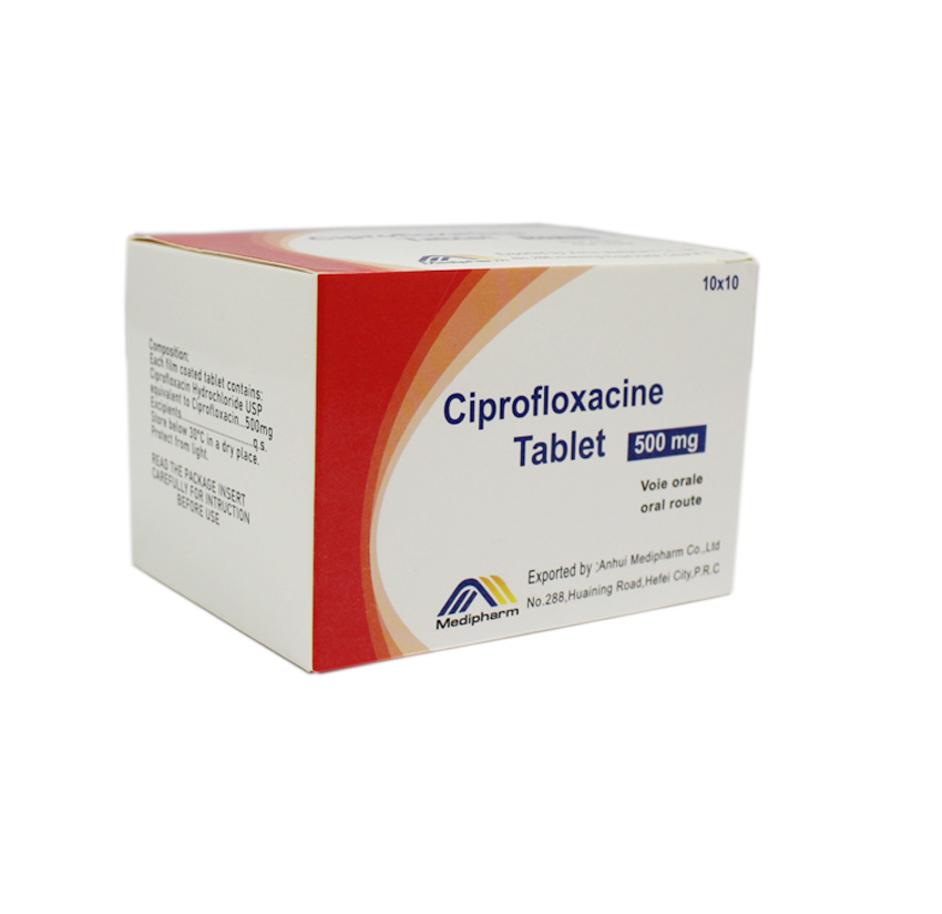 Ciprofloxacin 500 mg qid