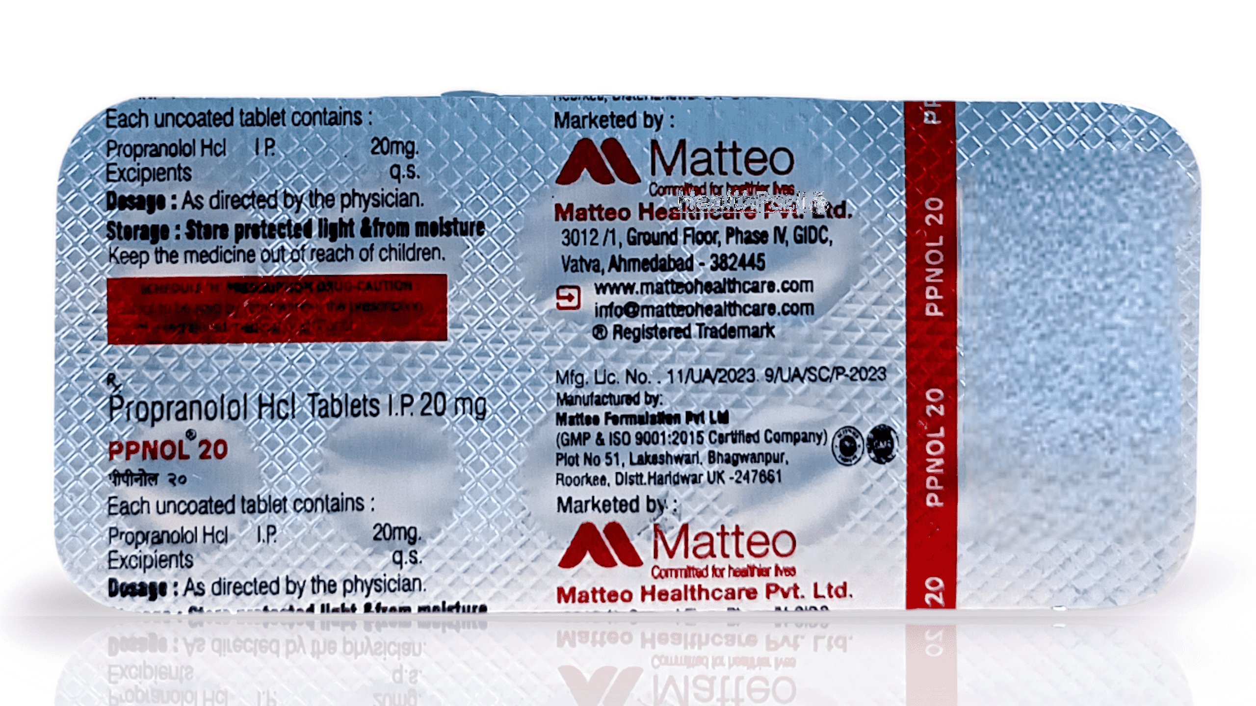 propranolol hcl 20mg