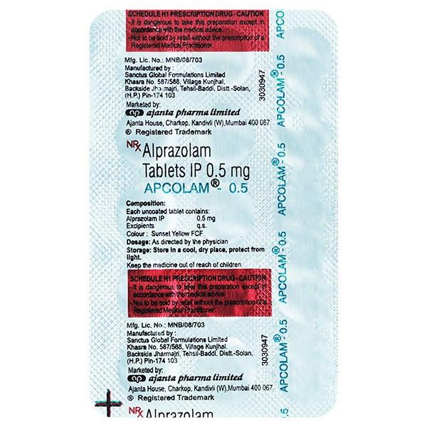 Alprazolam .5 mg online