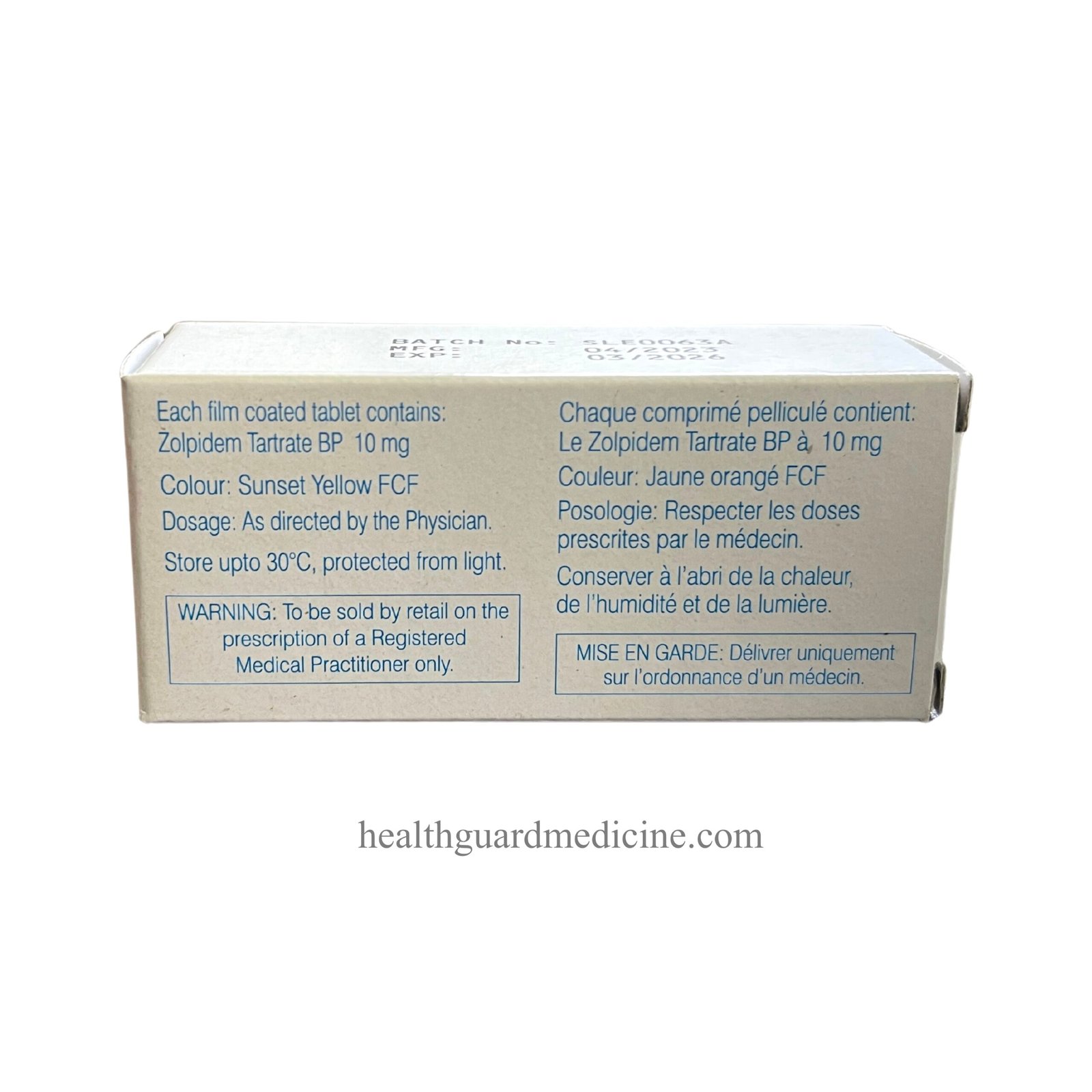 tartrate de zolpidem 10mg