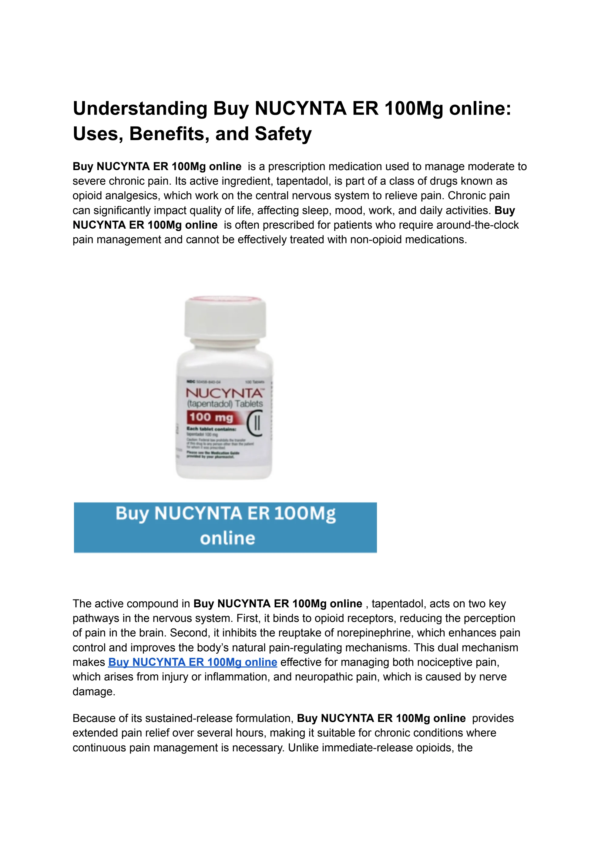 Nucynta 100mg online