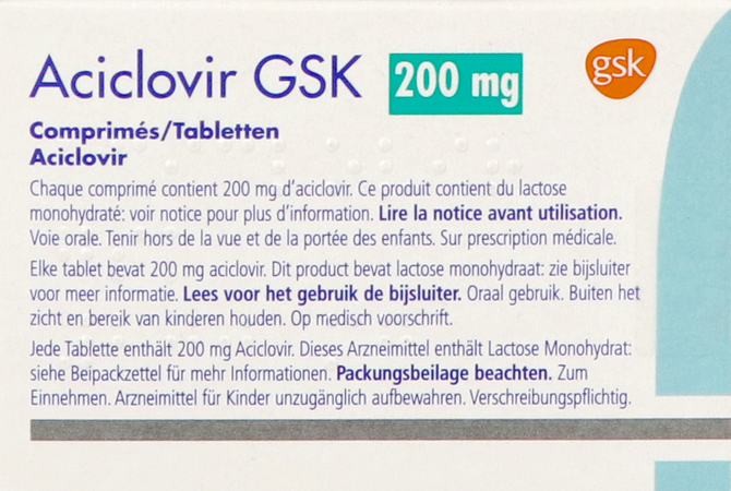 Zovirax 200 Mg Comprimé Boîte De 25