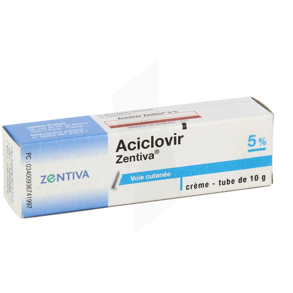 Prix aciclovir crème
