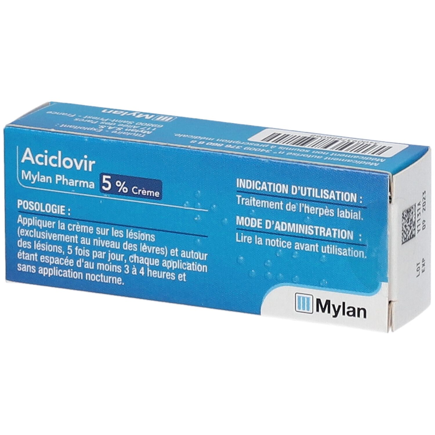 Aciclovir creme 2g prix