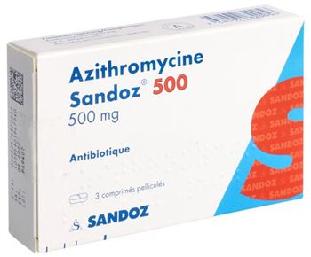 Azithromycin 500 mg qid