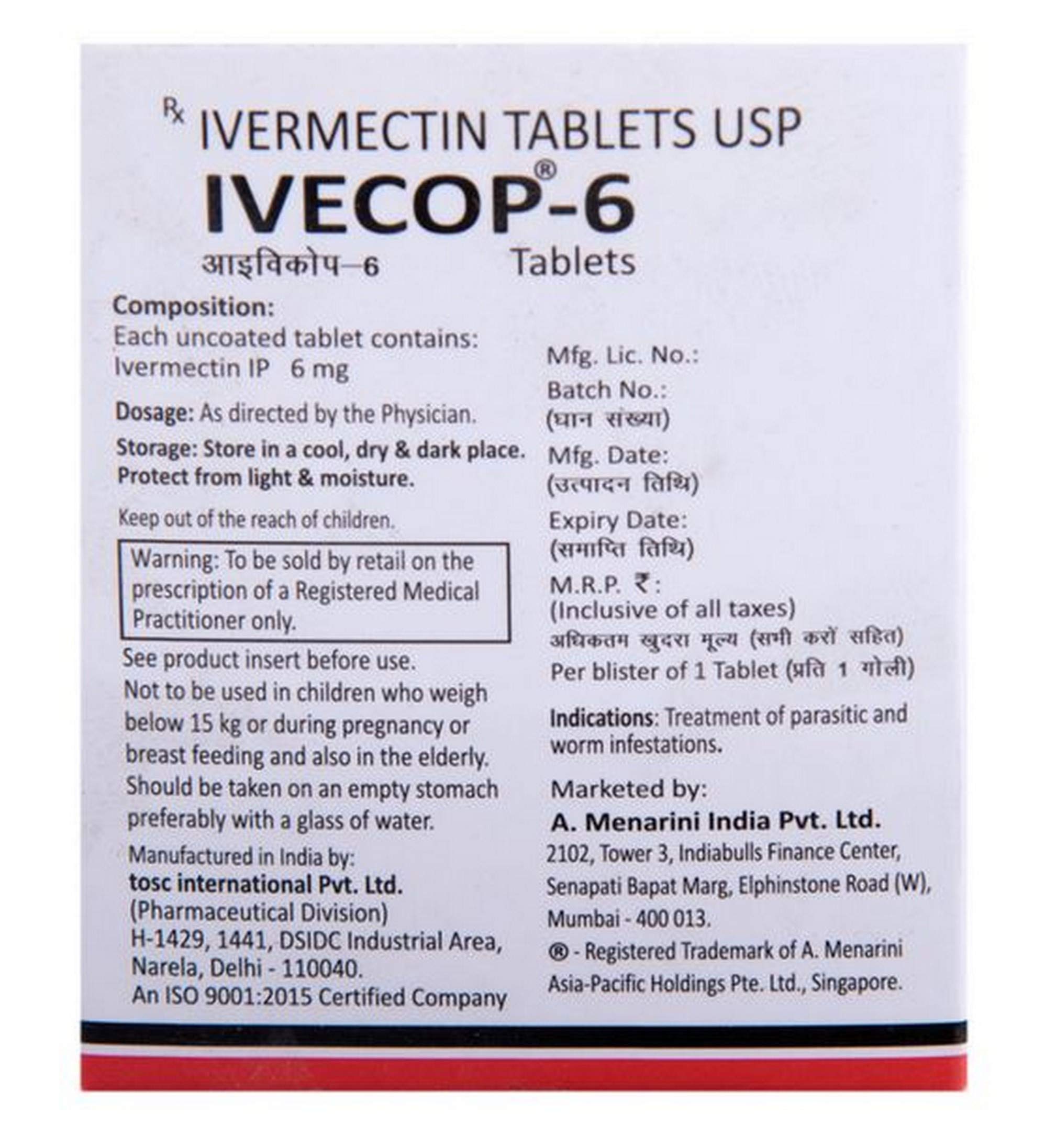 Ivermectin usp 6 mg