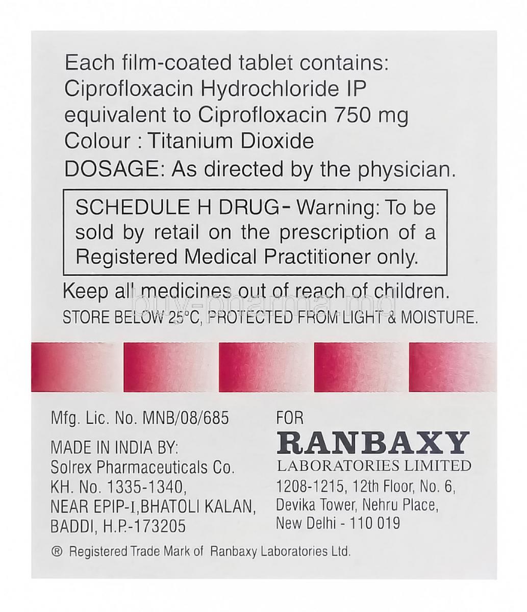 ciprofloxacin hcl 750mg
