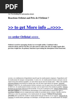Coût orlistat