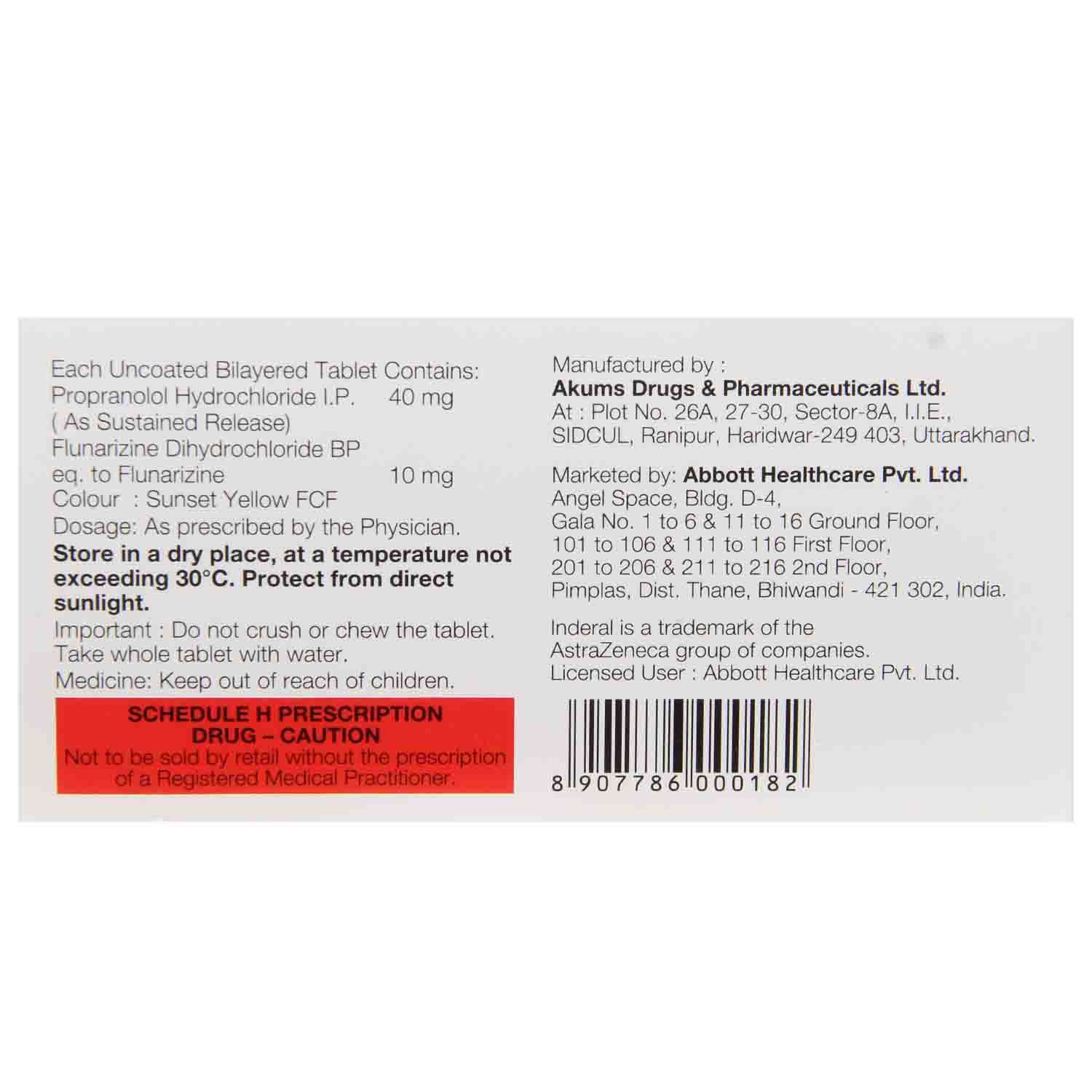 Inderal De 40 Mg