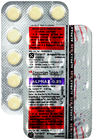 Alprazolam 0.25 mg online