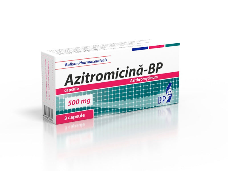 Azithromycin 500 mg qid