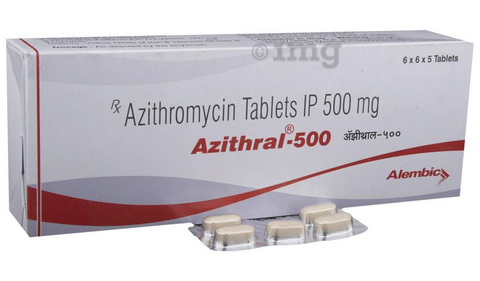 Azithromycin 500 mg qid
