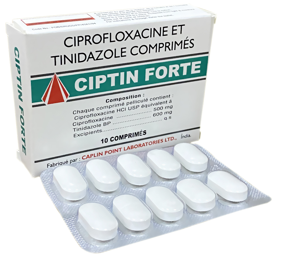 Ciprofloxacin 500mg tinidazole 600 mg