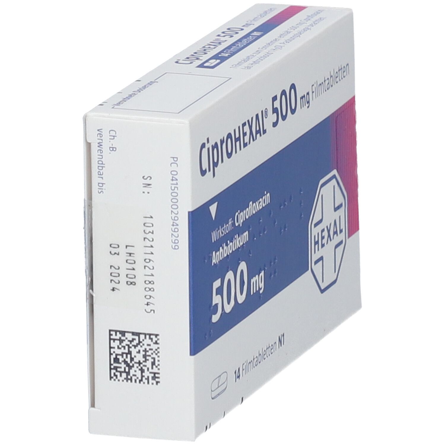 Ciprofloxacin 500 mg qid