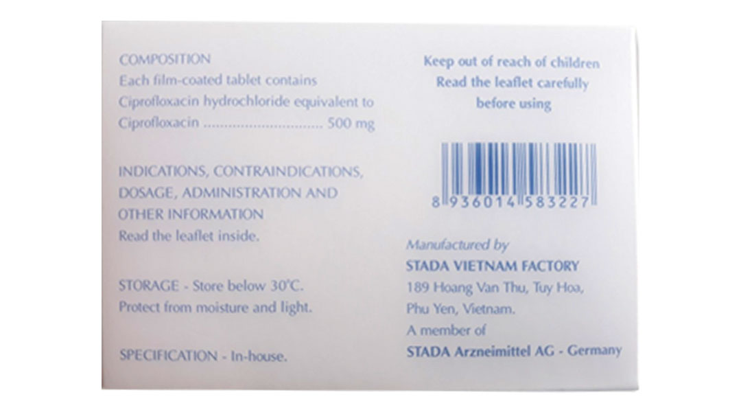 Ciprofloxacin 500 Mg Stada