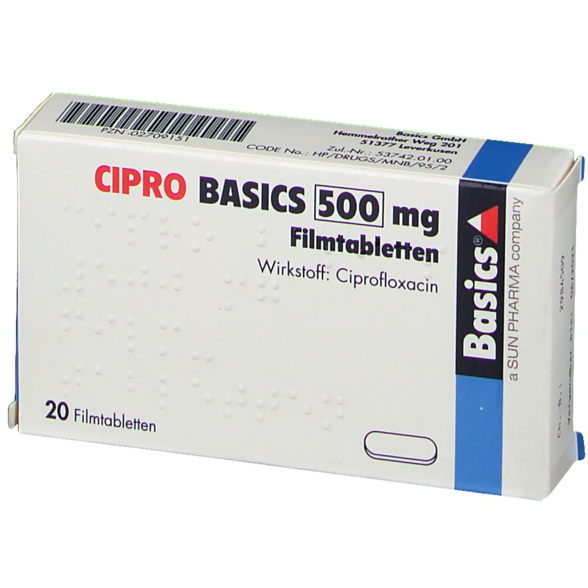 Ciprofloxacin 500 mg vial
