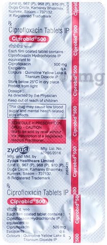 Ciprofloxacin usp 500 mg