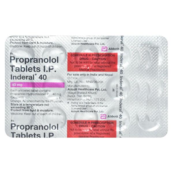Inderal tabletas 40mg x 50
