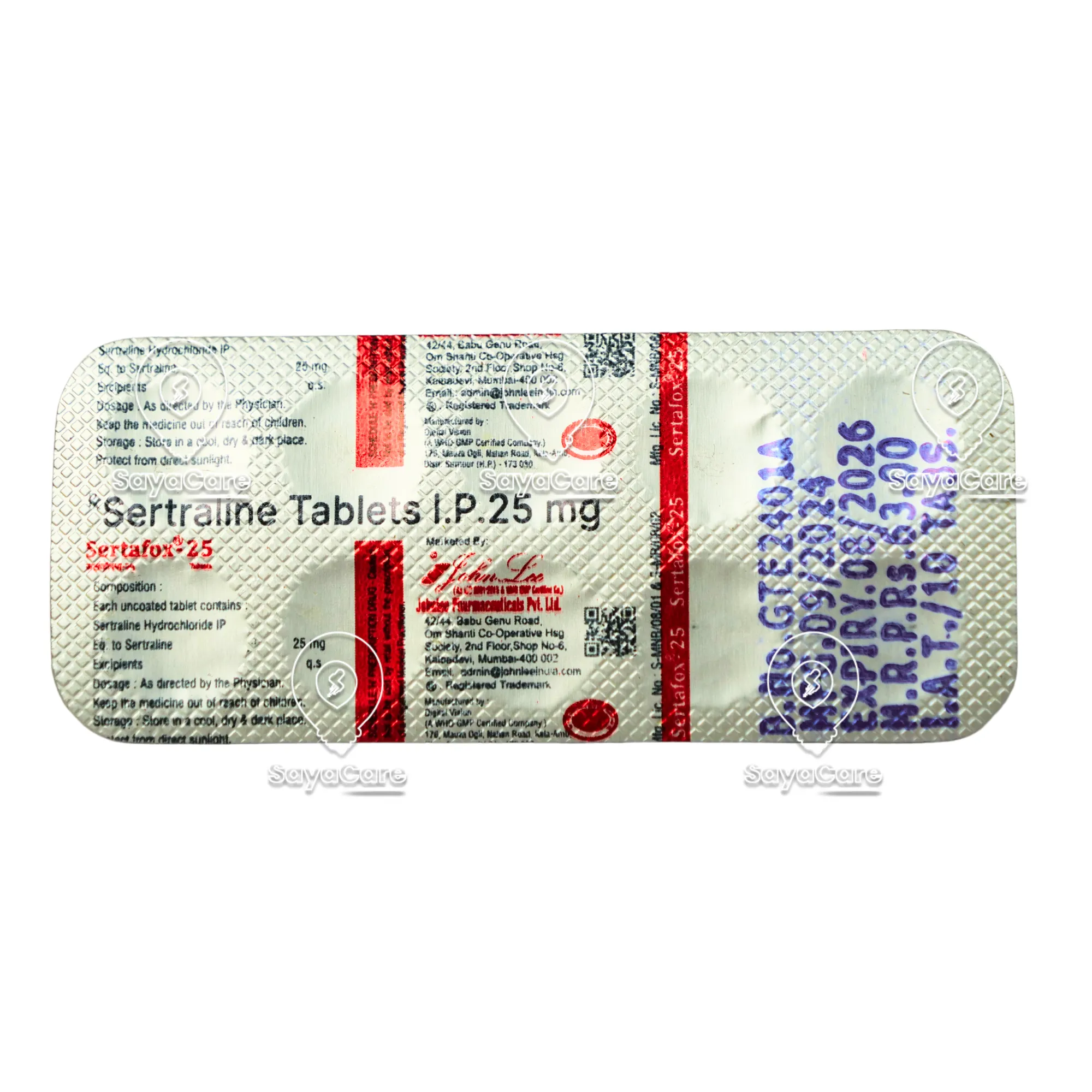 T sertraline 25 mg