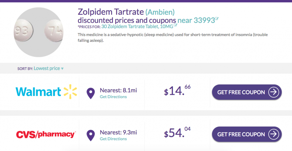 Prix ambien