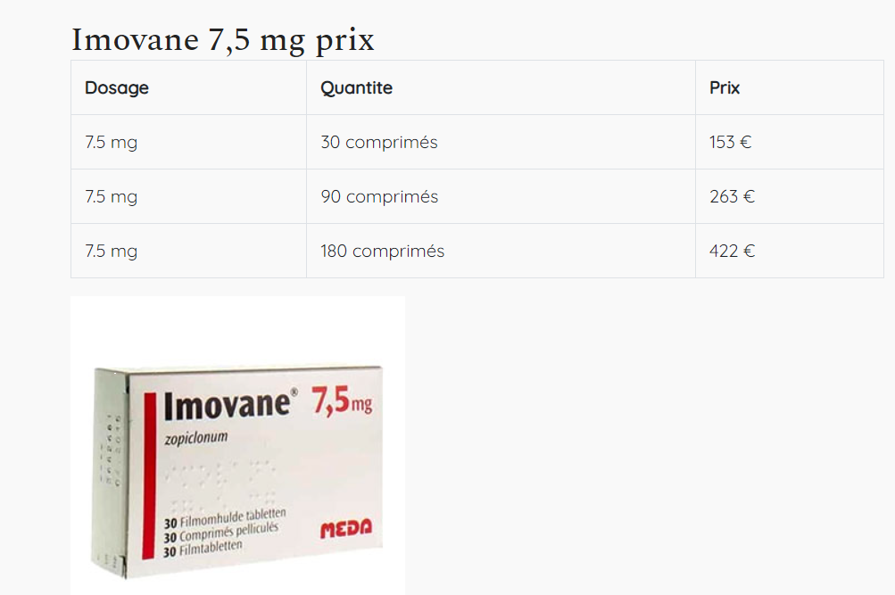 Imovane 7 5 Sans Ordonnance