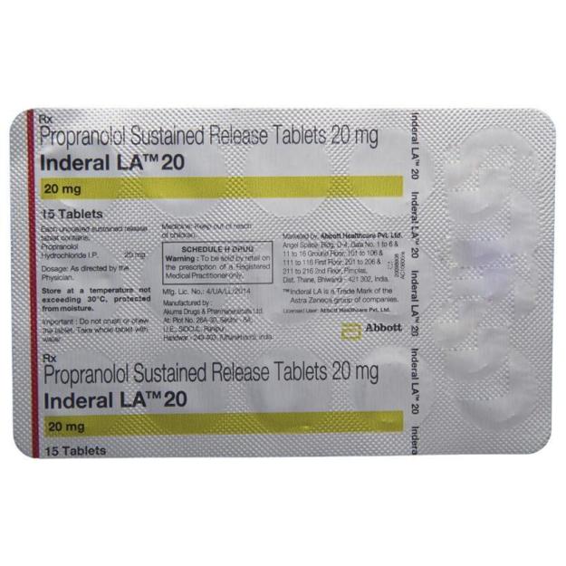 Inderal De 20 Mg