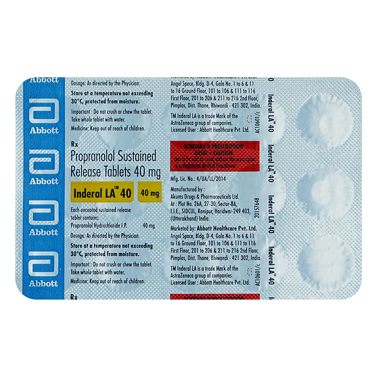 Inderal de 40 mg