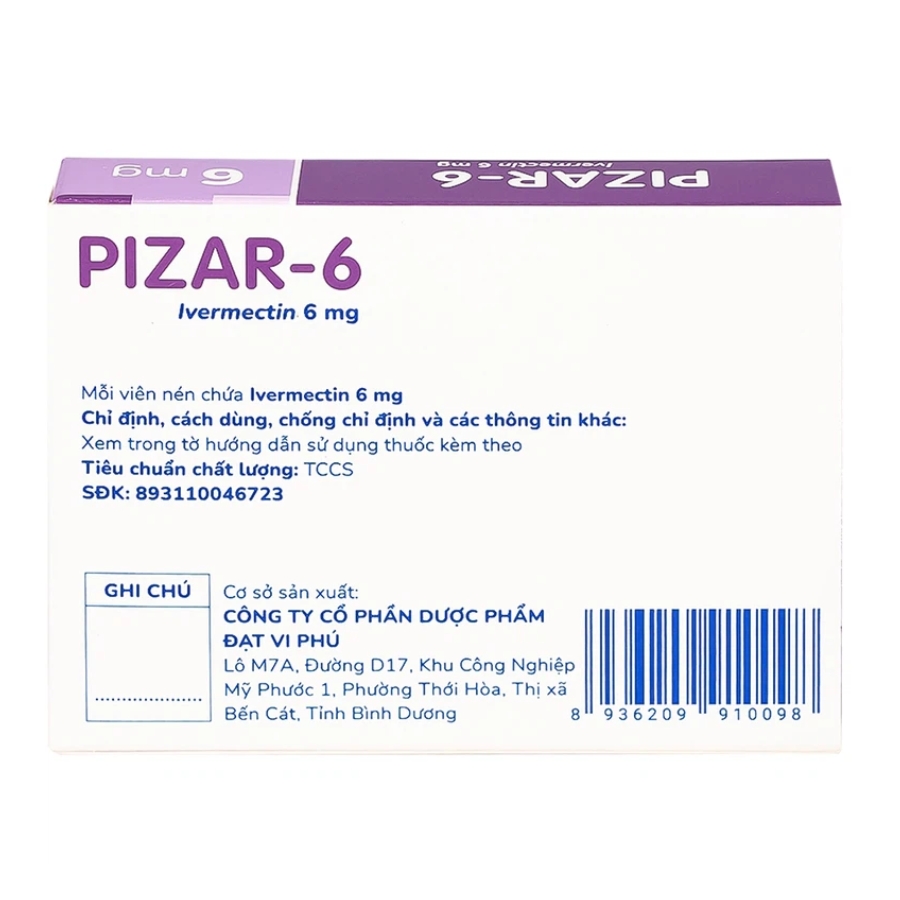 Pizar 6 ivermectin 6mg