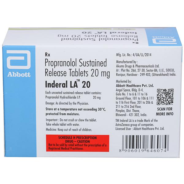 propranolol 20 mg inderal
