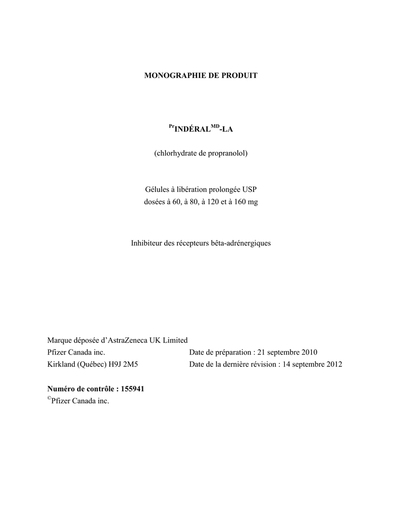Propranolol chlorhydrate 80 mg
