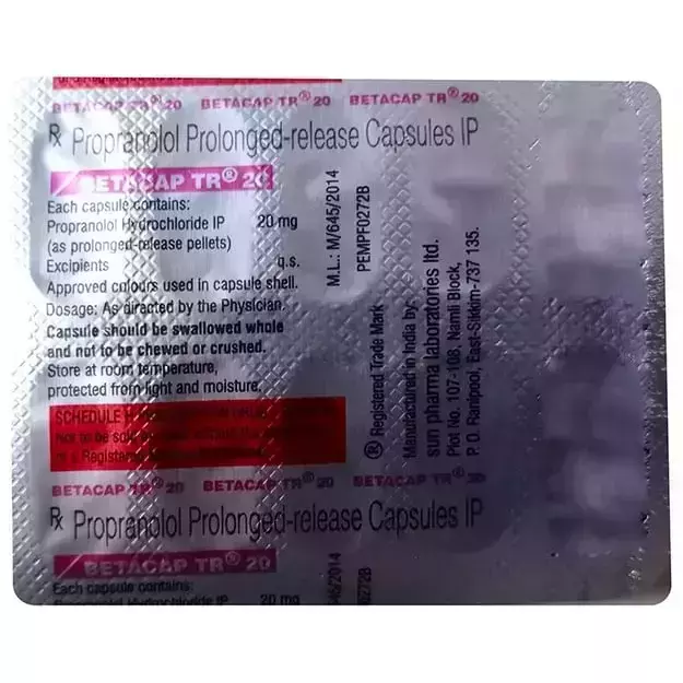 propranolol inderal 20 mg